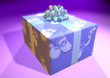 present whith colored blue paper