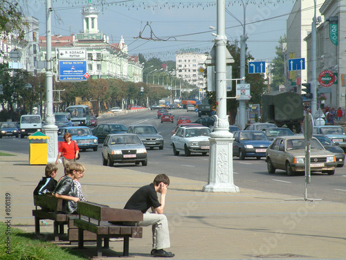hauptstrasse in minsk - traffic hauptstrasse in minsk - traffic