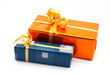 two gift boxes white background