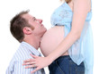 beautiful family moment between expecting parents