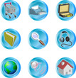 3d color web and internet icon set