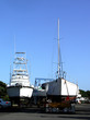 power and sail side by side in the yard