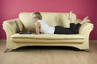 Photo: working home on the sofa working home on the sofa