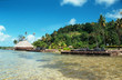 beach front in french polynesia