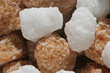 brown and white sugar lumps