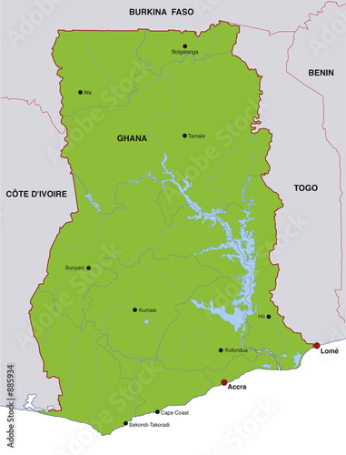 map ghana landkarte ghana