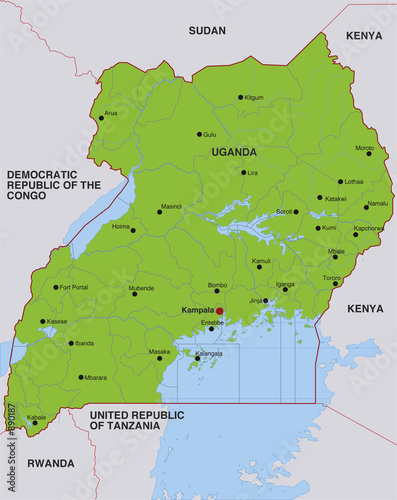 map uganda landkarte uganda