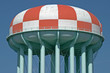 red and white watertower