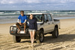 backpackers 4wding on australia's fraser island