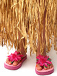 hula skirt and flip flops