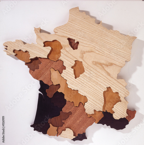 carte de france en bois