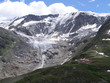 gletscher in der tiroler alpen mit berghütte