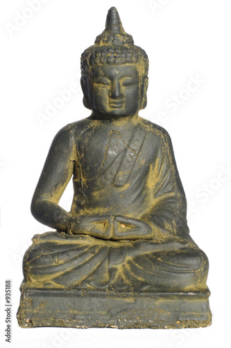 schöne, antike buddha statue, freigestellt