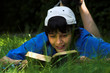 reading in the grass