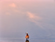 mandarina duck sitting on the water