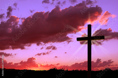 Photo: cross and sunset cross and sunset