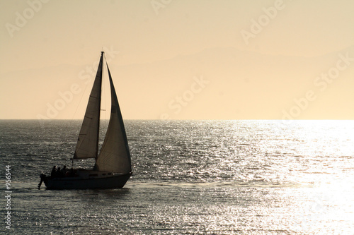 sailboat at sunset