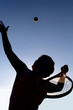 tennis player and ball.