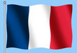 french flag on a blue background