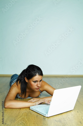 Photo: using laptop computer using laptop computer
