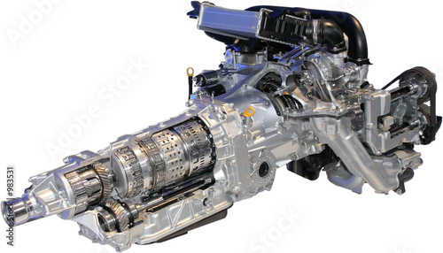 turbocharged engine cut-through turbocharged engine cut-through