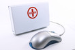 first aid box standing up with mouse