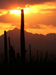 orange sun through clouds