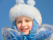 winter portrait of laughing girl