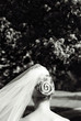 bun with veil