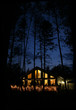 house at night