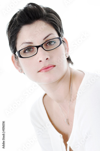 woman in trendy glasses