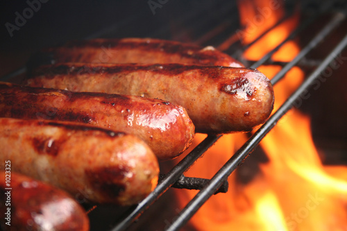Photo: brats on the grill brats on the grill