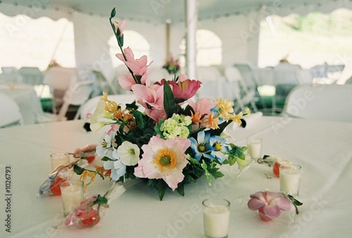 wedding flowers on table