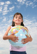 Photo: girl with globe girl with globe