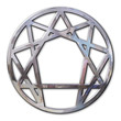enneagram 3d in chromed metal