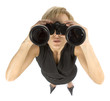 Photo: businesswoman with binoculars businesswoman with binoculars