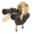Photo: businesswoman with binoculars businesswoman with binoculars