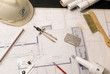 drafting table with utensils