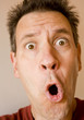 stock photo of an attractive, surprised man