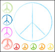 Illustration: set of peace symbol set of peace symbol