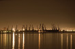 baku seaport at night