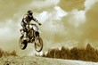 motocross in sepia