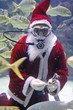 santa clause feeding fishes