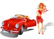 gilr with porsche in miami