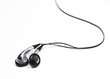 silver ear bud headphones