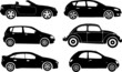 silhouette cars, vector