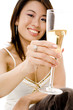 drinking champagne