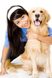 girl and dog girl and dog