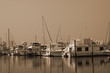 sepia boat on the water