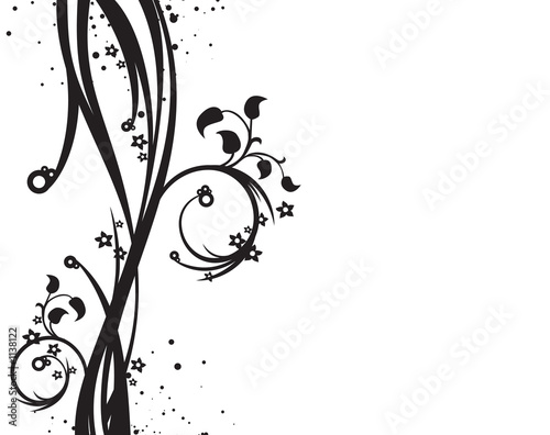 black and white flowers background. lack and white background